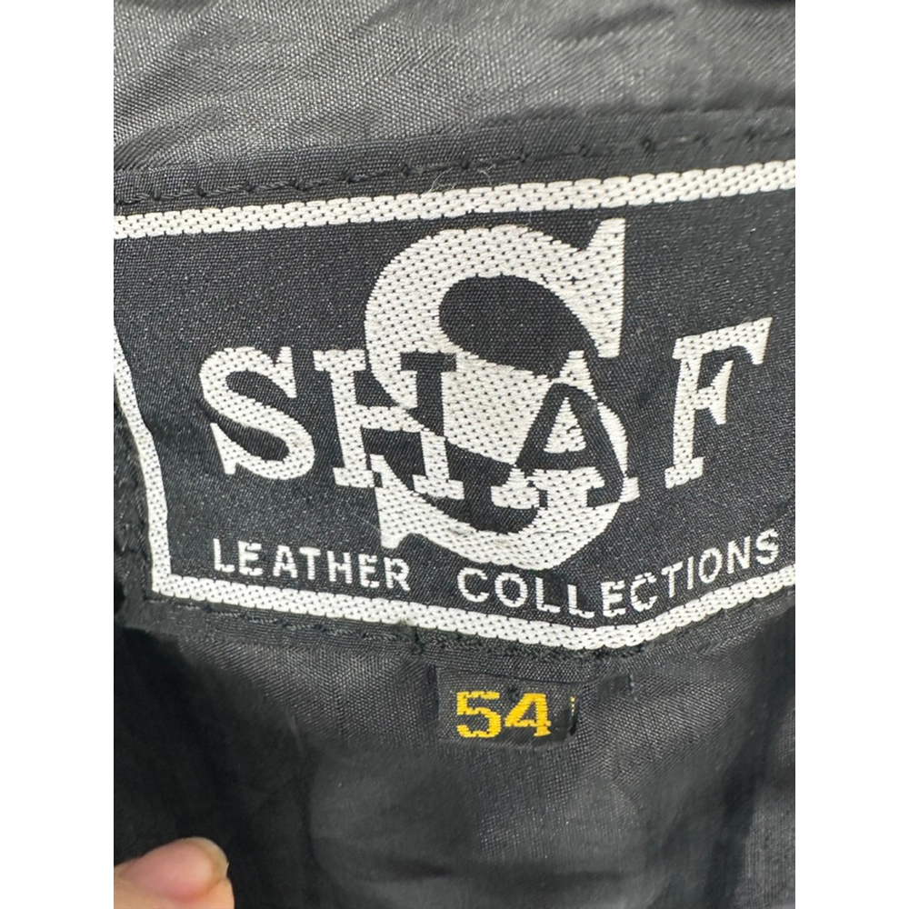 SHAF Black Leather Vest Size 54 Lace Up Sides Motorcycle Biker - Picture 6 of 6